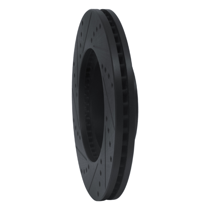 Infiniti Q45 Brake Rotor (1) - Front Right - R1 Concepts - Drilled & Slotted - Black - `97-`01